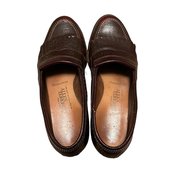 Allen Edmonds Devonshire Loafers Mens 9 Burgundy Leather Vibram Sole Kilt USA - Picture 4 of 10